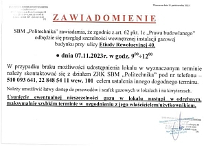 ETIUDY REWOLUCYJNEJ 40 PRZEGLĄD INSTALACJI GAZOWEJ SBM Politechnika